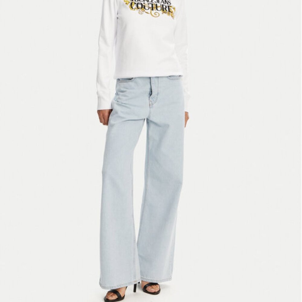 NWT Versace Jeans Couture Wide Leg Light Blue Jeans VTG